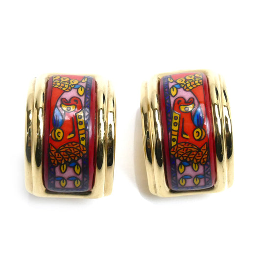 HERMES エルメス GP エマイユ 七宝焼 ホース イヤリング バネ式 レディース【中古】