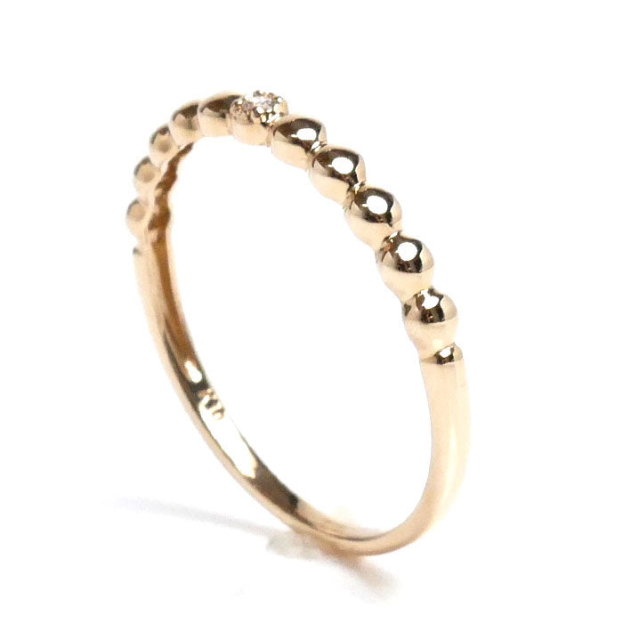 K10PG ピンクゴールド ダイヤ リング・指輪 ダイヤモンド 10.5号 0.8g レディース【中古】