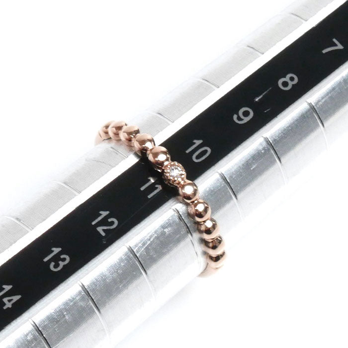 K10PG ピンクゴールド ダイヤ リング・指輪 ダイヤモンド 10.5号 0.8g レディース【中古】