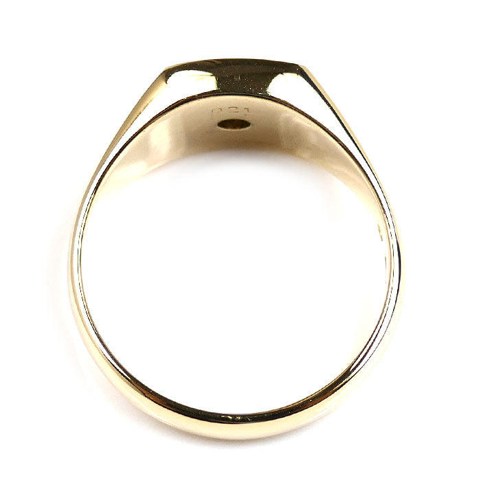 K18YG イエローゴールド 印台 リング・指輪 ダイヤモンド0.21ct 24号 13.0g メンズ【中古】【美品】