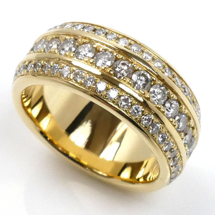 K18YG イエローゴールド ダイヤ リング・指輪 ダイヤモンド2.278ct 23.5号 26.1g メンズ【中古】【美品】