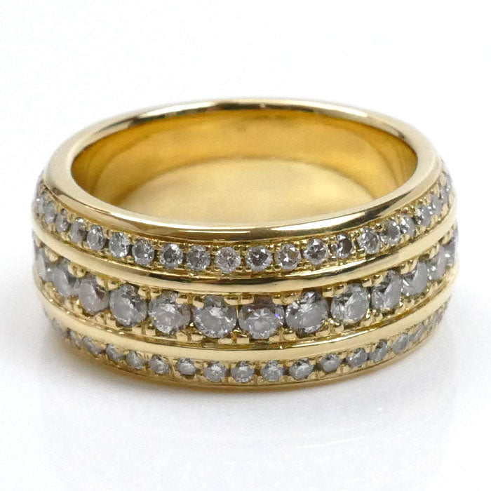 K18YG イエローゴールド ダイヤ リング・指輪 ダイヤモンド2.278ct 23.5号 26.1g メンズ【中古】【美品】