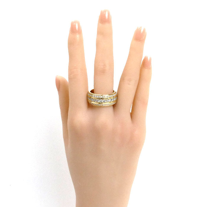 K18YG イエローゴールド ダイヤ リング・指輪 ダイヤモンド2.278ct 23.5号 26.1g メンズ【中古】【美品】