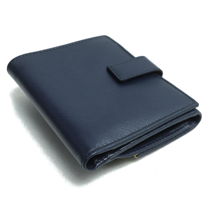 Salvatore Ferragamo サルヴァトーレフェラガモ ガンチーニ 二つ折り財布 ネイビー 224639 レディース【中古】