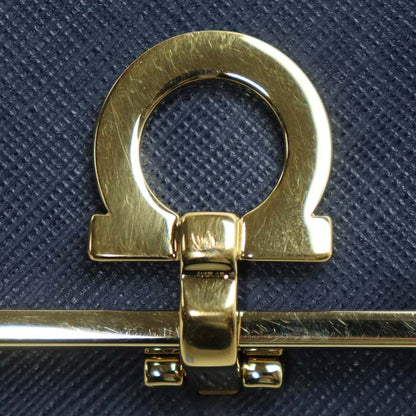 Salvatore Ferragamo サルヴァトーレフェラガモ ガンチーニ 二つ折り財布 ネイビー 224639 レディース【中古】