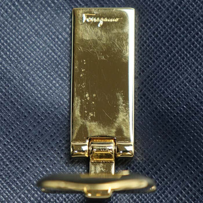 Salvatore Ferragamo サルヴァトーレフェラガモ ガンチーニ 二つ折り財布 ネイビー 224639 レディース【中古】