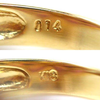 K18YG イエローゴールド リング・指輪 ガーネット ダイヤモンド0.14ct 11号 5.6g レディース【中古】