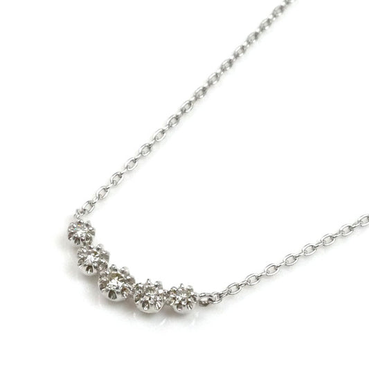 Vendome Aoyama ヴァンドーム青山 K18WG ホワイトゴールド 5P ダイヤ ネックレス ダイヤモンド 1.8g 41cm レディース【中古】