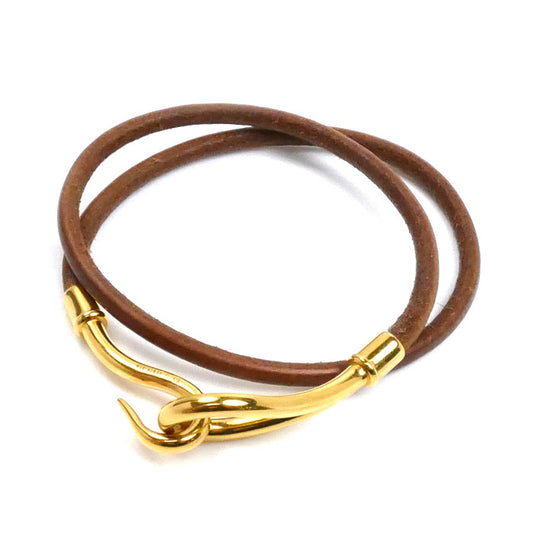 HERMES エルメス レザー ジャンボ 2連 ブレスレット ユニセックス【中古】