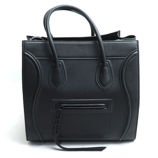 CELINE セリーヌ スクエア ラゲージ ファントム ハンドバッグ ブラック 169953 旧ロゴ レディース【中古】【美品】