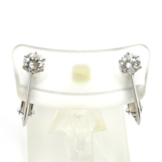 K14WG ホワイトゴールド ダイヤ イヤリング ダイヤモンド0.216ct/0.216ct 1.6g ネジバネ式 レディース【中古】