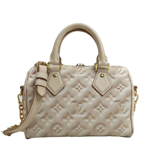 LOUIS VUITTON ルイ・ヴィトン スピーディバンドリエール20 2Wayショルダーバッグ モノグラムアンプラント ベージュ系 M46163 ICチップ レディース【中古】【美品】