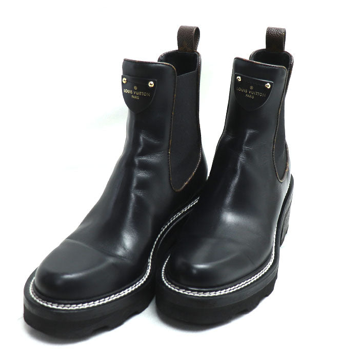 LOUIS VUITTON ルイ・ヴィトン ボブールライン アンクルブーツ ブーツ ブラック 1A8949 MA1210 SIZE 37 レディース【中古】