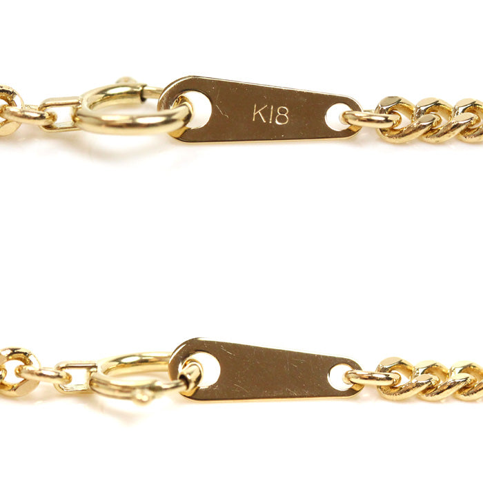K18YG イエローゴールド ネックレス 喜平2面カット 10.3g 40cm レディース【中古】