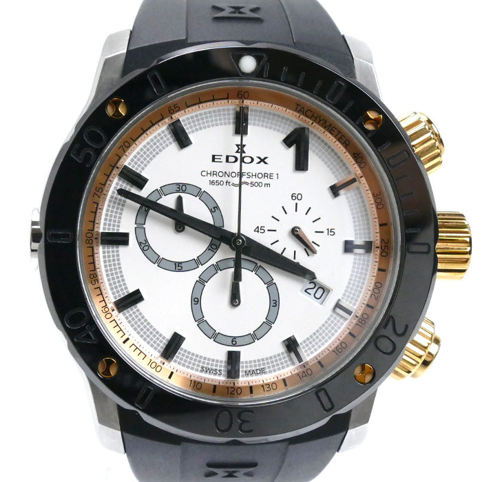 EDOX エドックス クロノオフショア 1 クロノ 腕時計 電池式 10221-357R メンズ【中古】