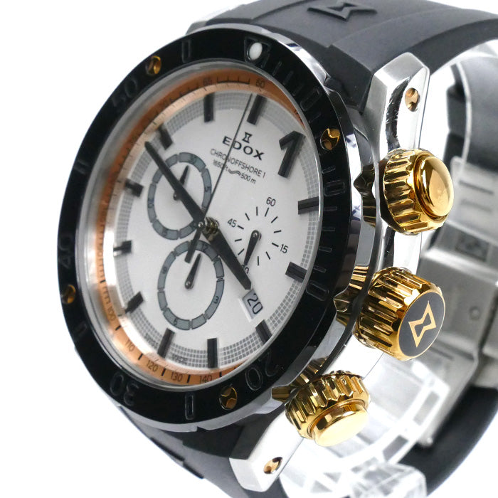 EDOX エドックス クロノオフショア 1 クロノ 腕時計 電池式 10221-357R メンズ【中古】