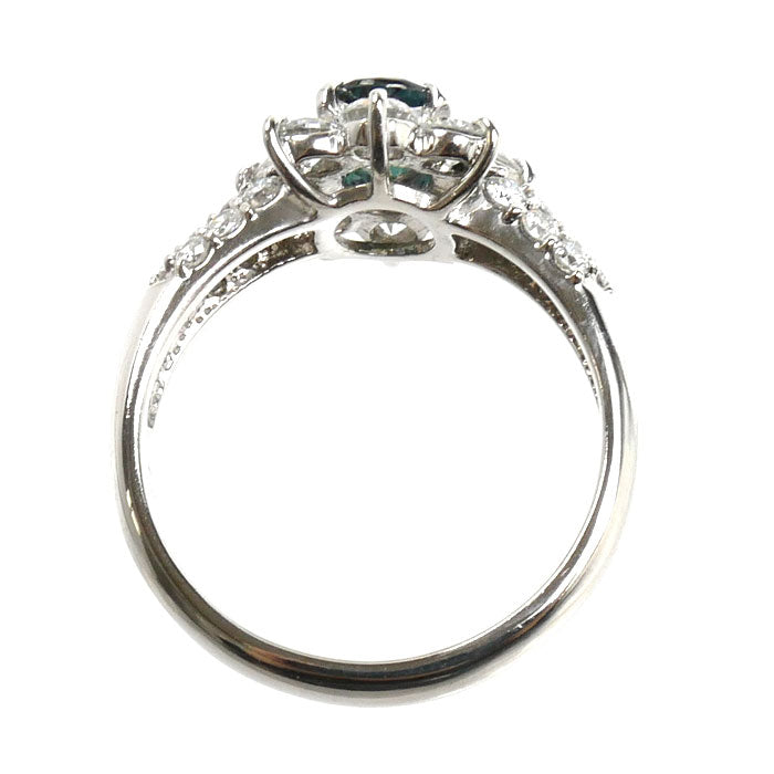 Pt900プラチナ リング・指輪 アレキサンドライト0.83ct ダイヤモンド1.31ct 15号 7.0g レディース【中古】【美品】