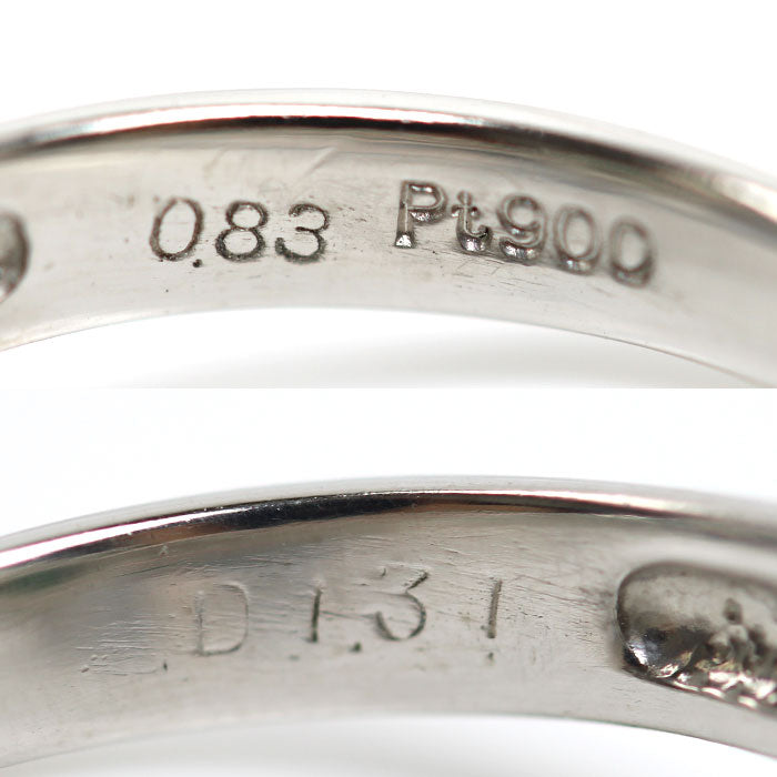Pt900プラチナ リング・指輪 アレキサンドライト0.83ct ダイヤモンド1.31ct 15号 7.0g レディース【中古】【美品】