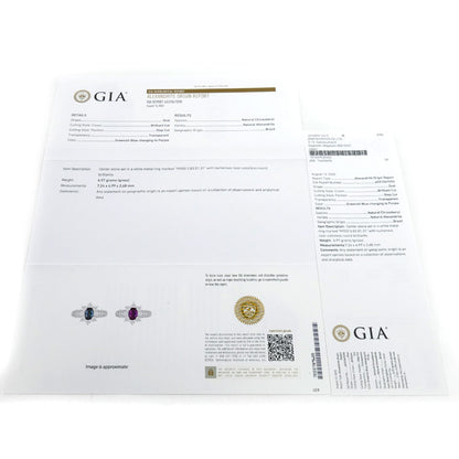 Pt900プラチナ リング・指輪 アレキサンドライト0.83ct ダイヤモンド1.31ct 15号 7.0g レディース【中古】【美品】