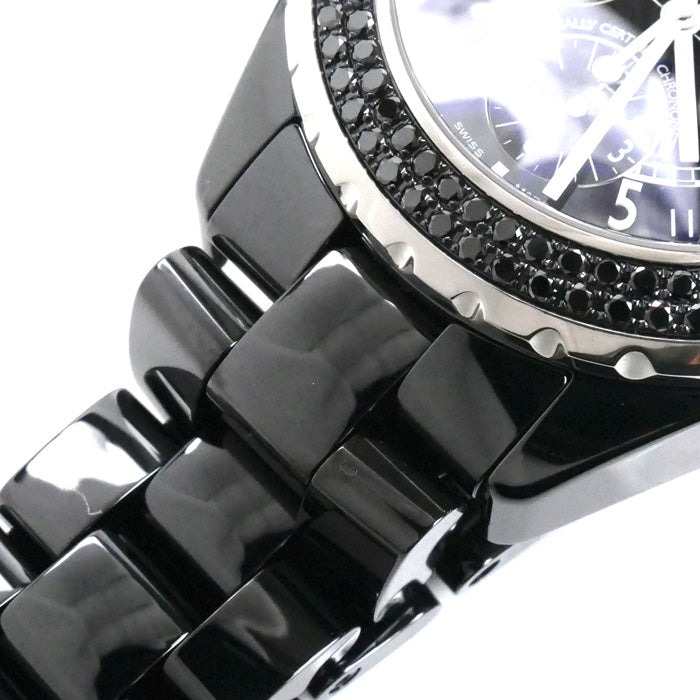 CHANEL シャネル J12 クロノグラフ ブラックダイヤベゼル 腕時計 自動