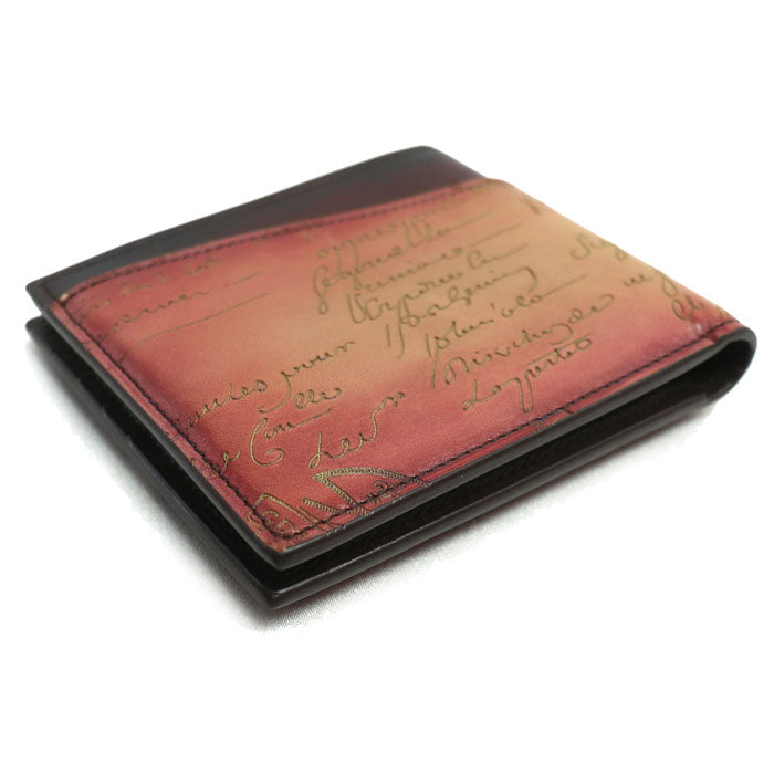 Berluti ベルルッティ マコレ スリム スクリット カリグラフィ 二つ折り財布 ブラウン メンズ【中古】