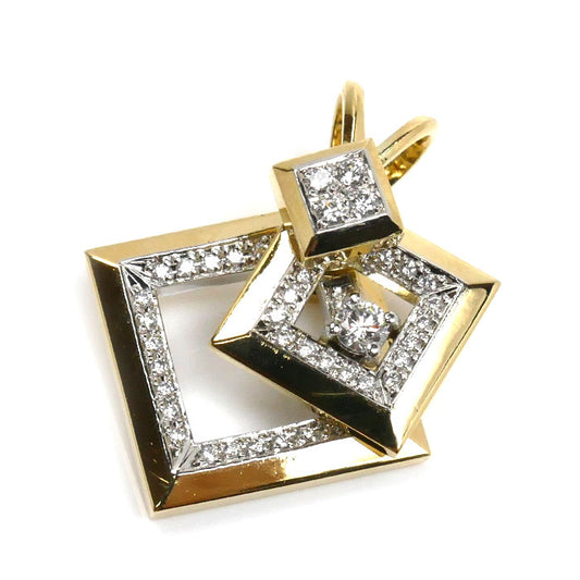 WALTHAM ウォルサム K18YG/WG スイング ダイヤ ペンダントトップ ダイヤモンド 9.3g レディース【中古】【美品】