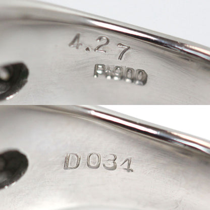 Pt900プラチナ ヒスイ リング・指輪 翡翠4.27ct ダイヤモンド0.34ct 12号 22.2g レディース【中古】