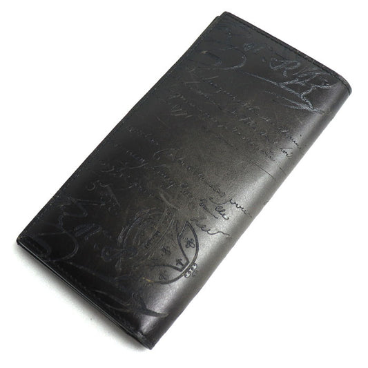 Berluti ベルルッティ エスパス スクリットレザー ウォレット 札入れ NERO GRIGIO ESPACE_NEO-JOUR-V2 小銭入なし メンズ【中古】