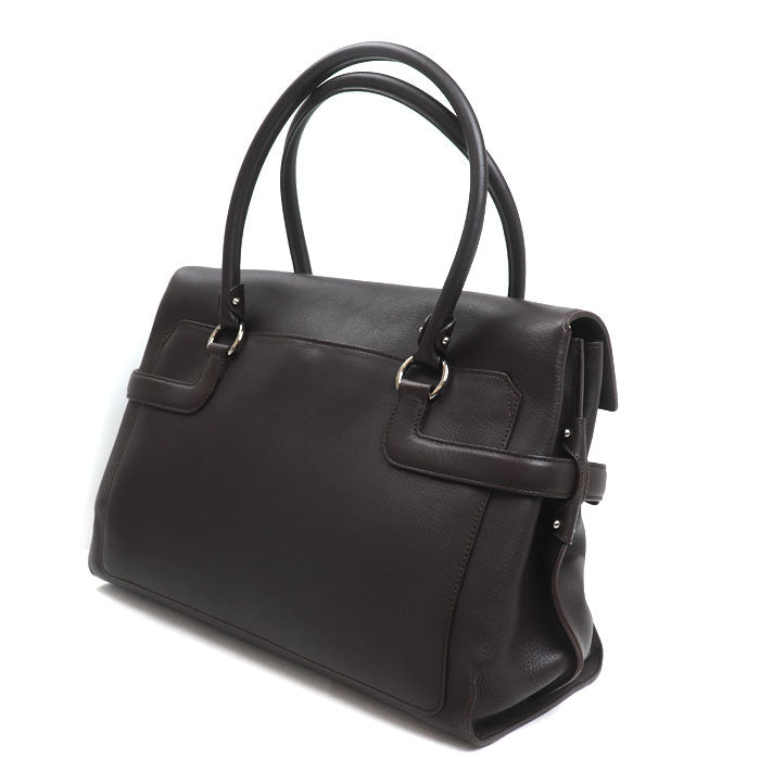 Salvatore Ferragamo サルヴァトーレフェラガモ ガンチーニ ハンドバッグ ダークブラウン DY-21 レディース【中古】