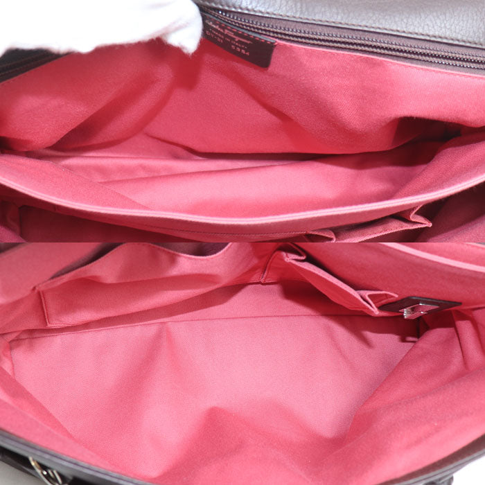 Salvatore Ferragamo サルヴァトーレフェラガモ ガンチーニ ハンドバッグ ダークブラウン DY-21 レディース【中古】