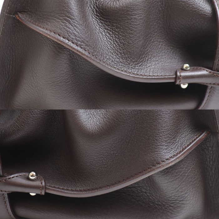 Salvatore Ferragamo サルヴァトーレフェラガモ ガンチーニ ハンドバッグ ダークブラウン DY-21 レディース【中古】