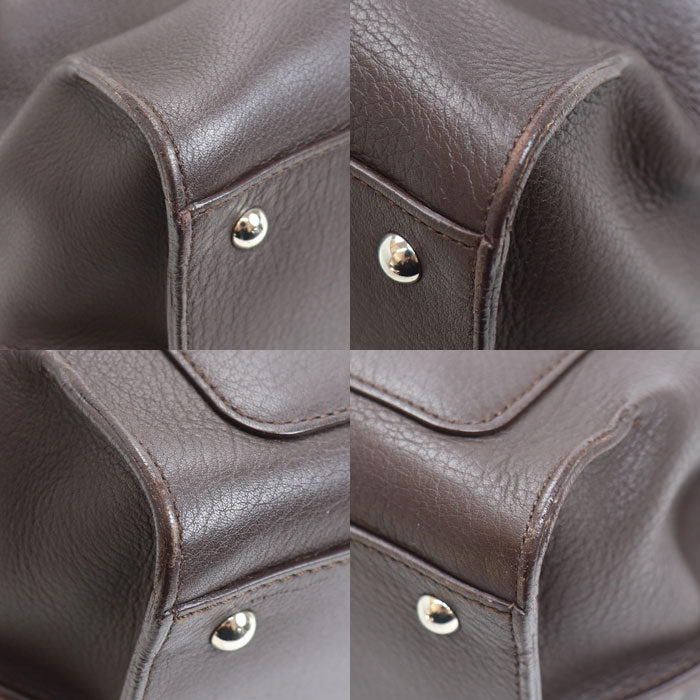 Salvatore Ferragamo サルヴァトーレフェラガモ ガンチーニ ハンドバッグ ダークブラウン DY-21 レディース【中古】