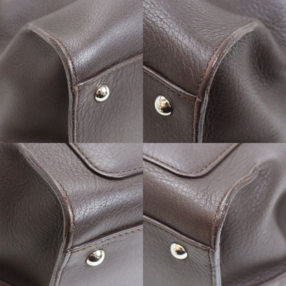 Salvatore Ferragamo サルヴァトーレフェラガモ ガンチーニ ハンドバッグ ダークブラウン DY-21 レディース【中古】