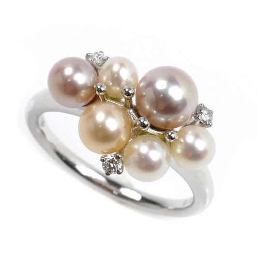 MIKIMOTO ミキモト K18WG ホワイトゴールド ペルリータ リング・指輪 パール約3.5~5.5mm ダイヤモンド0.05ct 11号 4.2g レディース【中古】【美品】