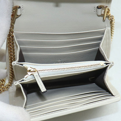 GUCCI グッチ インターロッキングG ブロンディミディアムチェーンウォレット ショルダーバッグ ホワイト 725219 訳アリ レディース【未使用】【買取品】