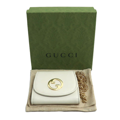 GUCCI グッチ インターロッキングG ブロンディミディアムチェーンウォレット ショルダーバッグ ホワイト 725219 訳アリ レディース【未使用】【買取品】