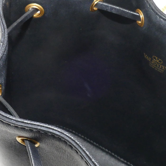 Valentino Garavani ヴァレンティノ・ガラヴァーニ Vロゴ シグネチャー ミニ バケットバッグ ショルダーバッグ ブラック 5W2P0T83HPE 0NO レディース【中古】