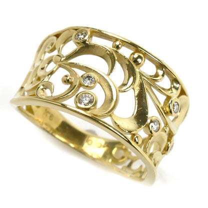 K18YG イエローゴールド リング・指輪 ダイヤモンド0.07ct 10号 3.0g レディース【中古】