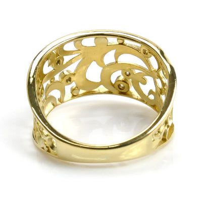 K18YG イエローゴールド リング・指輪 ダイヤモンド0.07ct 10号 3.0g レディース【中古】