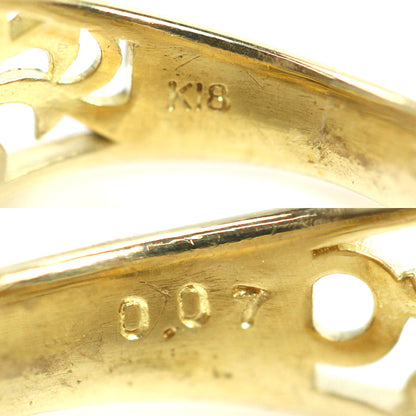 K18YG イエローゴールド リング・指輪 ダイヤモンド0.07ct 10号 3.0g レディース【中古】