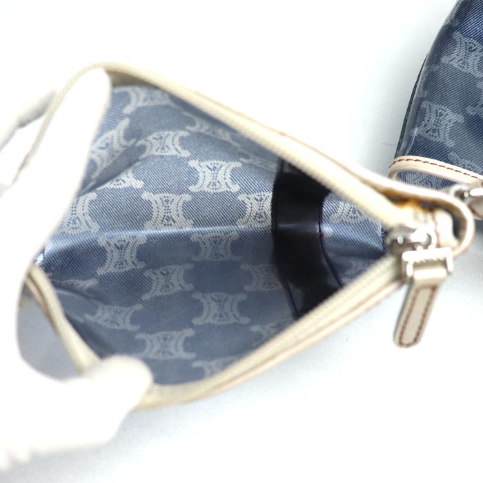 CELINE セリーヌ マカダム ビニール トート トートバッグ ブルー ブラウン レディース【中古】