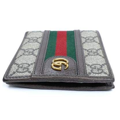 GUCCI グッチ オフィディア GG コインウォレット 二つ折り財布 ベージュ/エボニー 597609 96IWT 8745 メンズ【中古】