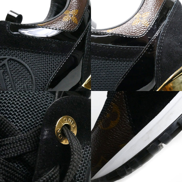 LOUIS VUITTON ルイ・ヴィトン ランアウェイライン スニーカー ブラック GO0280 
37 1/2 レディース【中古】【美品】