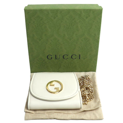 GUCCI グッチ インターロッキングG ブロンディ ミディアム チェーンウォレット ショルダーバッグ ホワイト 725219 レディース【未使用】【買取品】