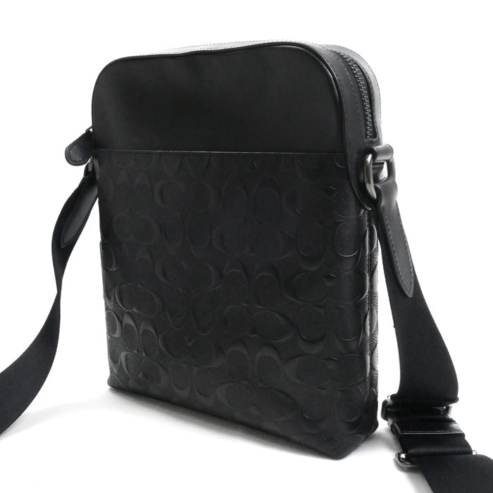 COACH コーチ ヒューストン フライト シグネチャー ショルダーバッグ ブラック 4009QBBK メンズ【中古】