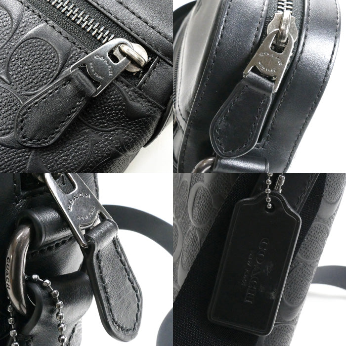 COACH コーチ ヒューストン フライト シグネチャー ショルダーバッグ ブラック 4009QBBK メンズ【中古】