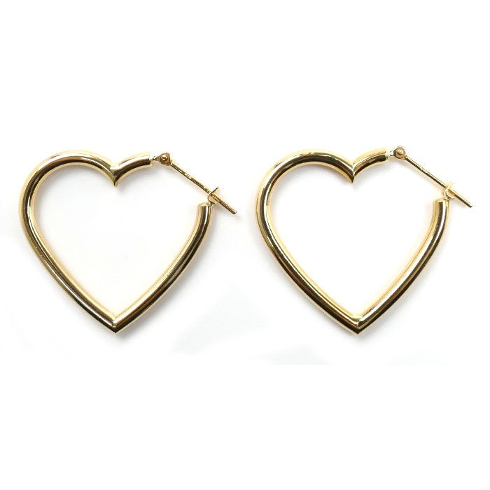 K18YG イエローゴールド オープンハート ピアス 3.7g レディース【中古】