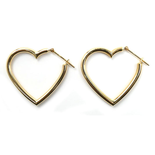 K18YG イエローゴールド オープンハート ピアス 3.7g レディース【中古】