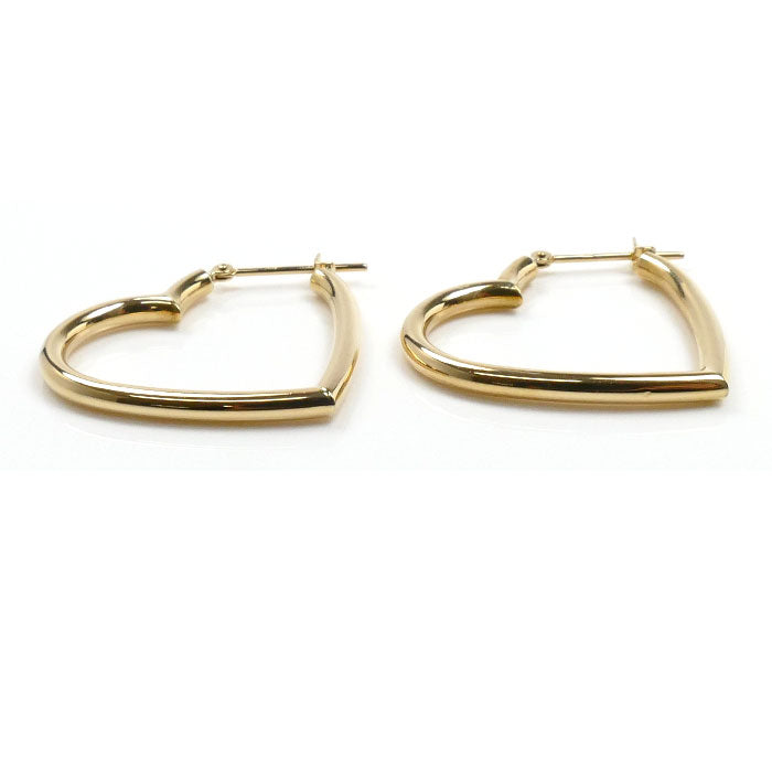 K18YG イエローゴールド オープンハート ピアス 3.7g レディース【中古】