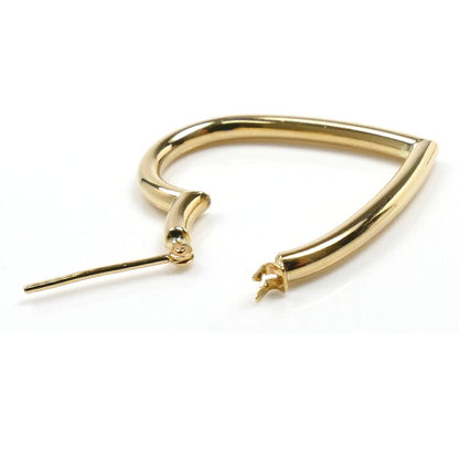 K18YG イエローゴールド オープンハート ピアス 3.7g レディース【中古】